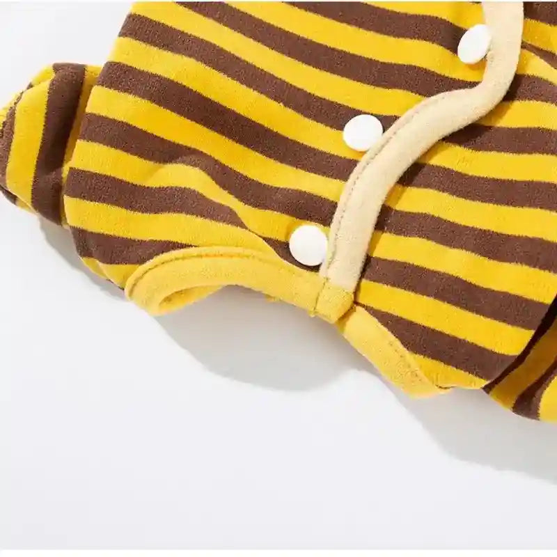 Tutina per Cani HIPIPET con Ape - Pigiama a Righe Elastico by Dog Moda