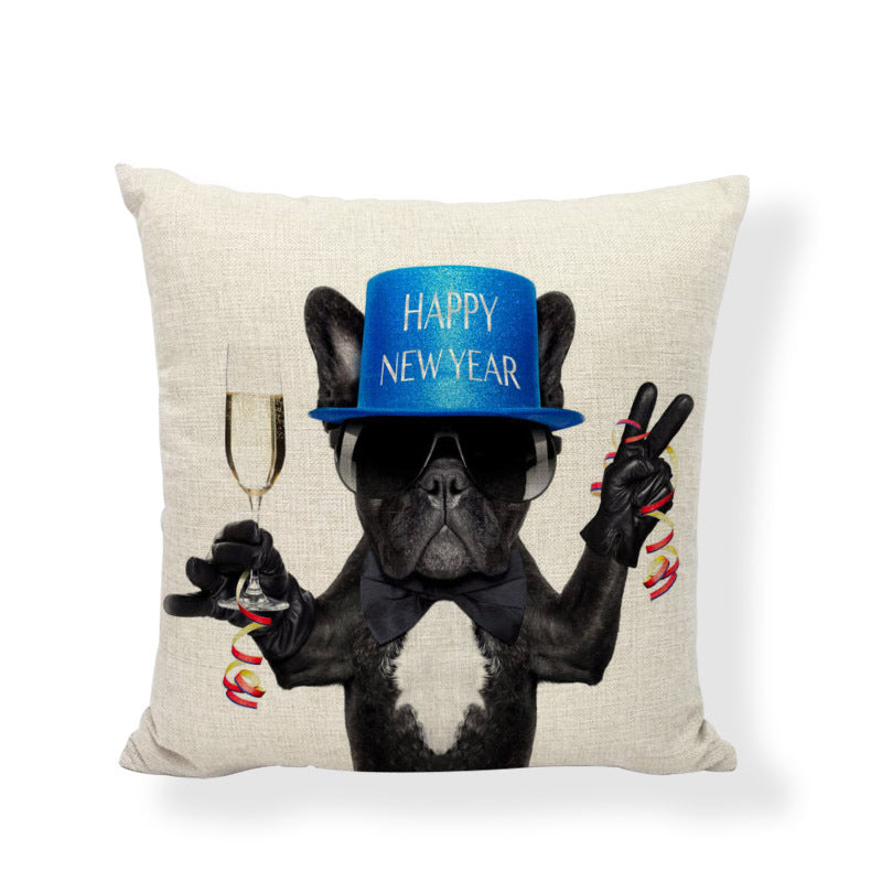 Fodera Cuscino Natalizia con Razze di Cani