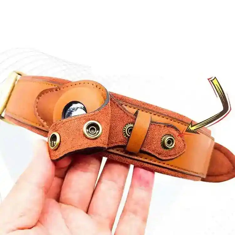Collare in Pelle con Alloggio Apple AirTag per Cani e Gatti by Dog Moda