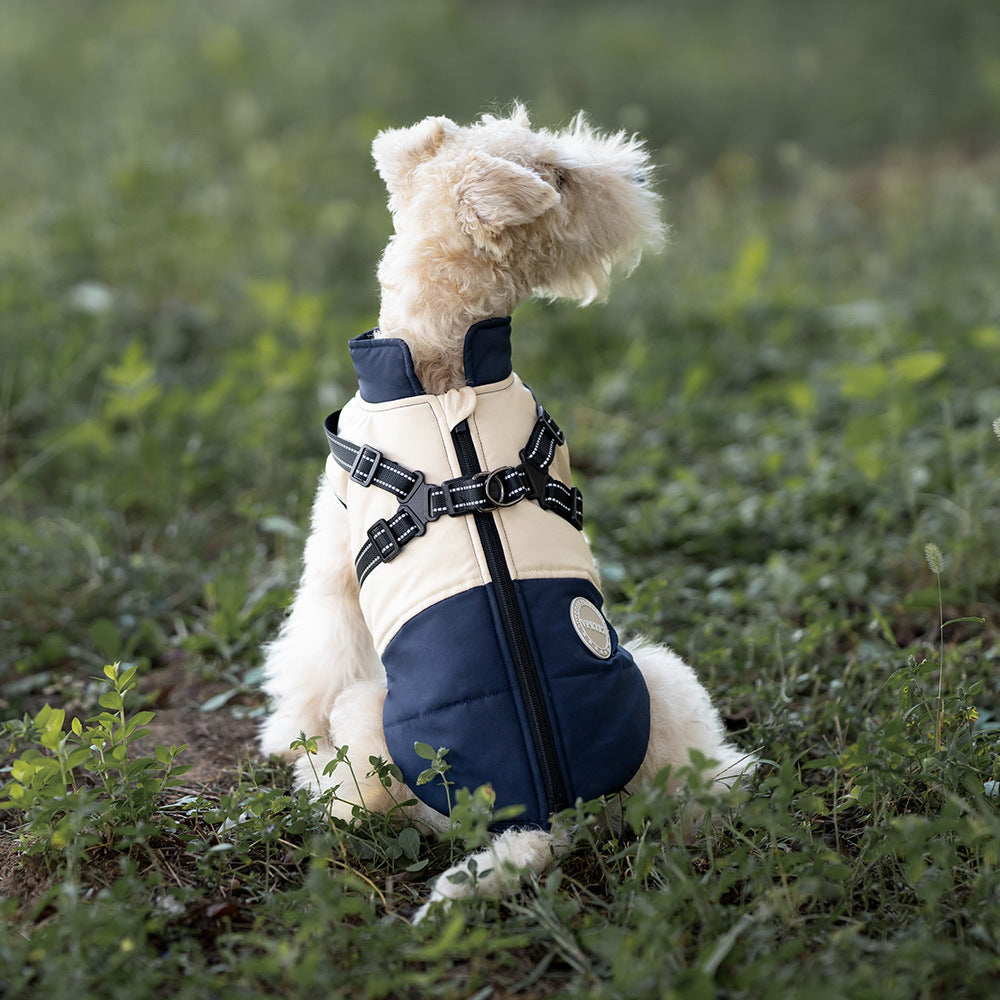 Hundemantel mit integriertem Geschirr – wasserdichtes Fleece