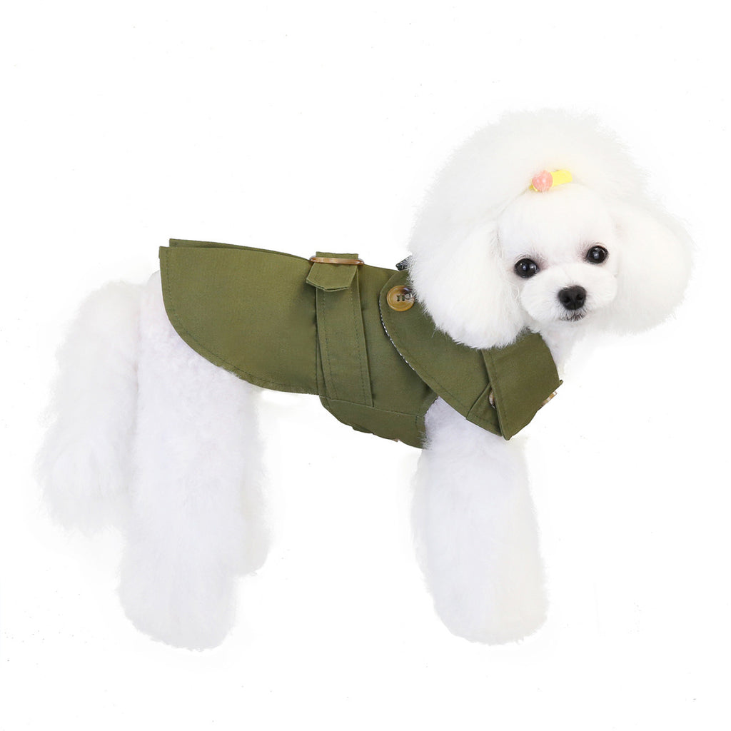 Cappotto leggero elegante per cani piccoli con bottoni e colletto