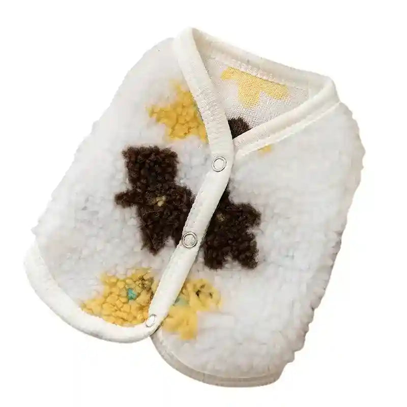 Cappotto Pile Smanicato per Cani con Orsetto - Caldo by Dog Moda