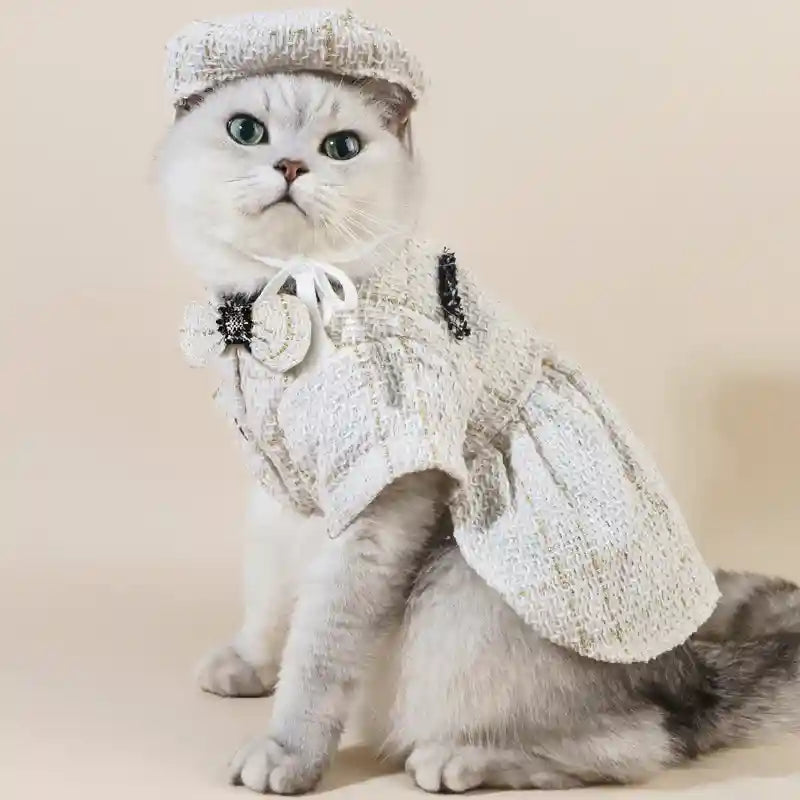 Vestito Elegante per Gatti con Cappellino o Fiocchetto by Dog Moda