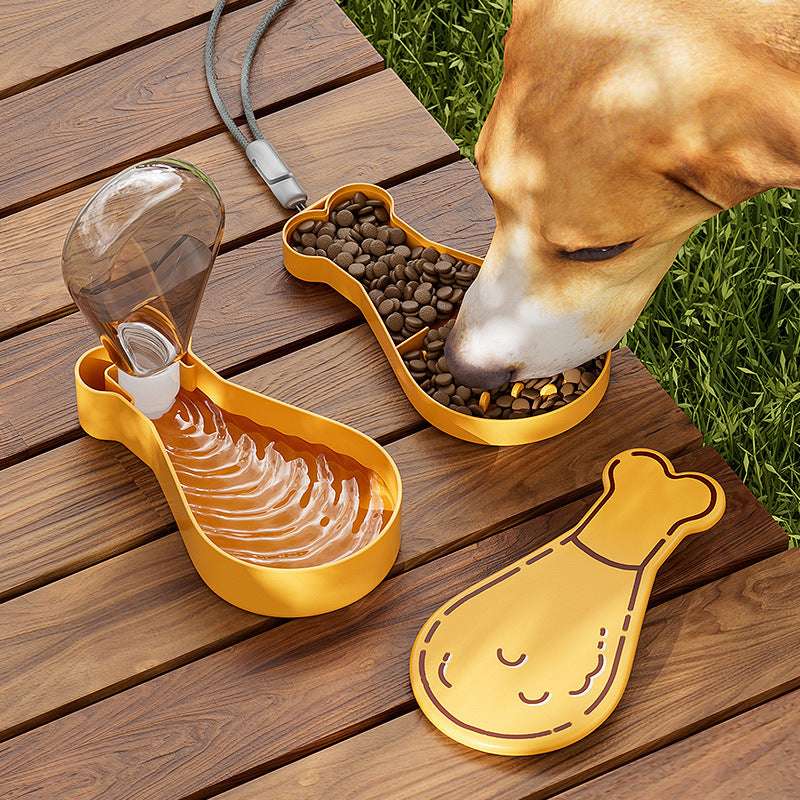 Borraccia Cane 2 in 1 Coscia di Pollo – Acqua e Cibo da Viaggio