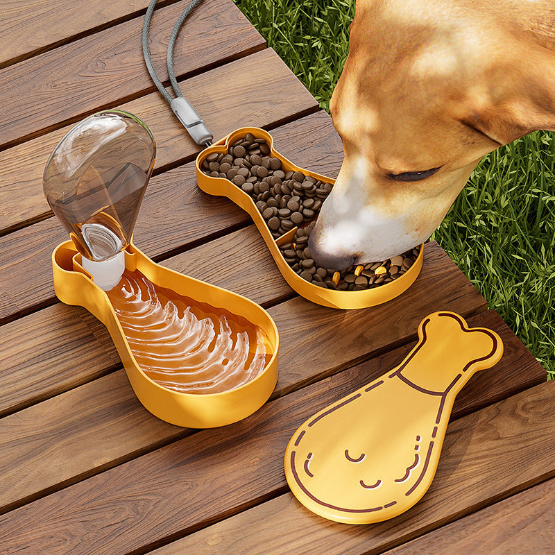 Borraccia Cane 2 in 1 Coscia di Pollo – Acqua e Cibo da Viaggio