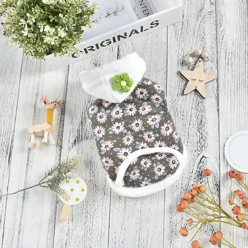 Abrigo Daisy para Perros Acolchado de Forro Polar con Capucha