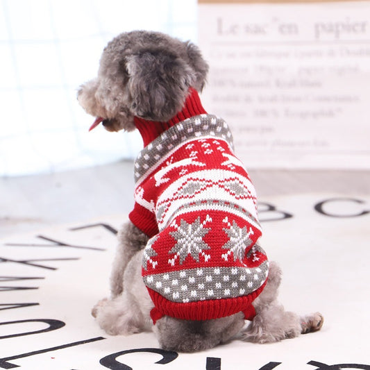 Maglione Natalizio Rosso con Ricamo per Cani – Stile e Comfort per le Feste