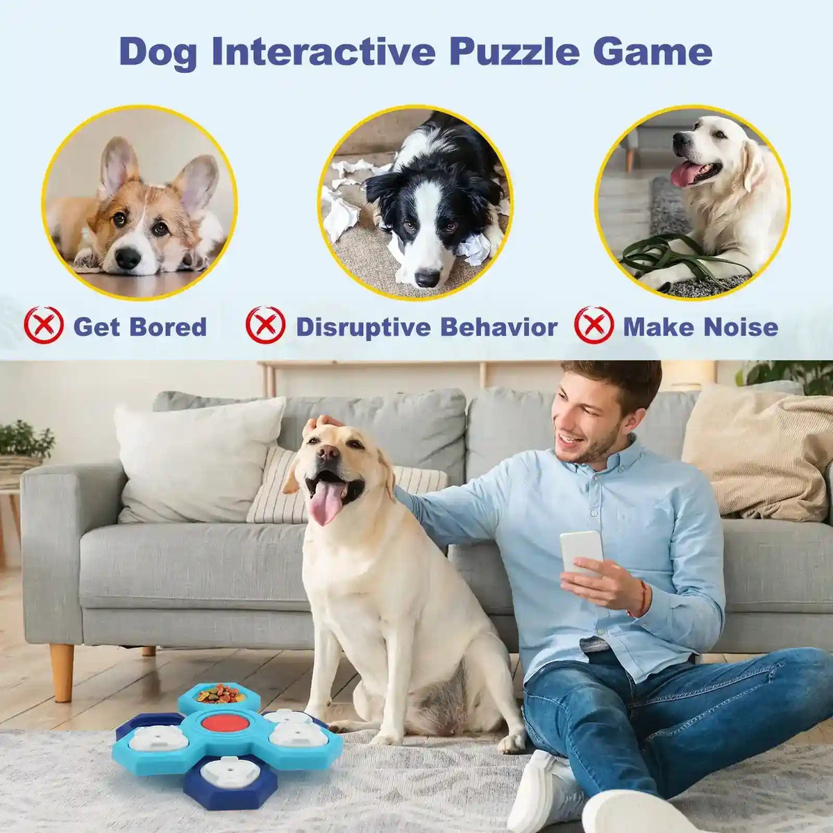 Gioco Interattivo per Cani - Puzzle Antiscivolo Slow Feeder by null