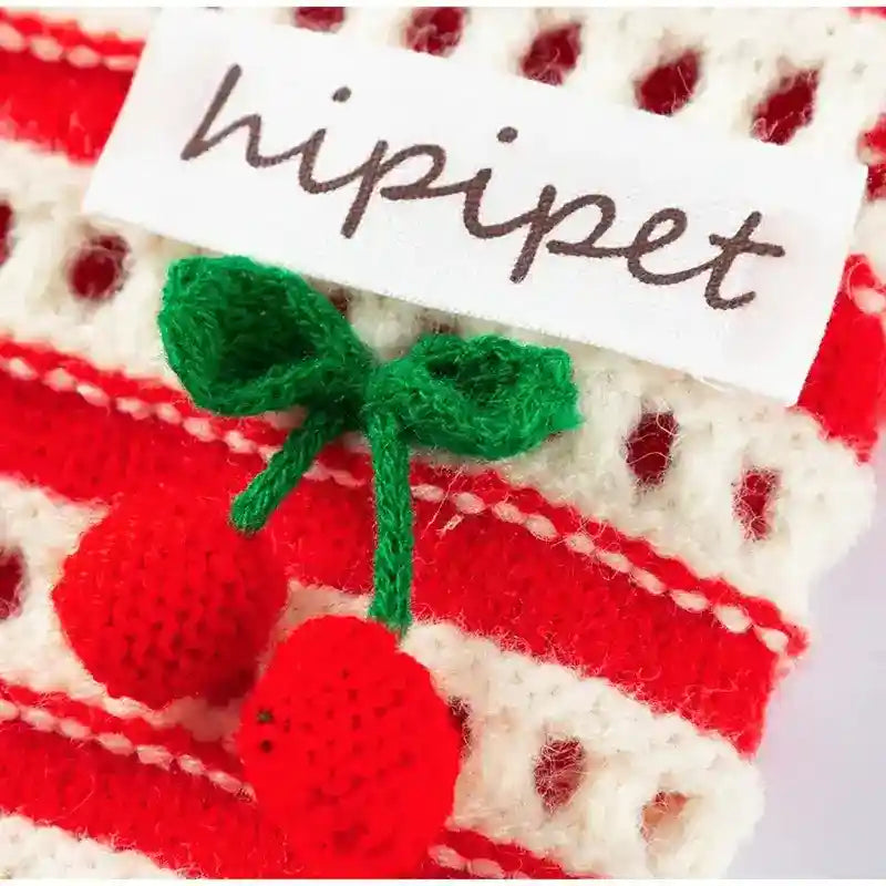 Suéter para Perros y Gatos con Cerezas - Jersey Caliente de Invierno