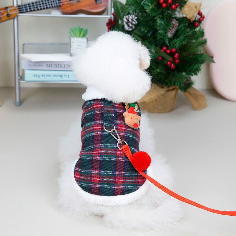 Cappotto Scottish per Cani - Smanicato con Orsetto Natalizio