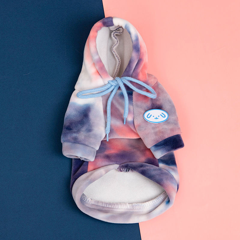 Dog Sweatshirt "Macchietta" with Hood – Light Blue or Faded Pink