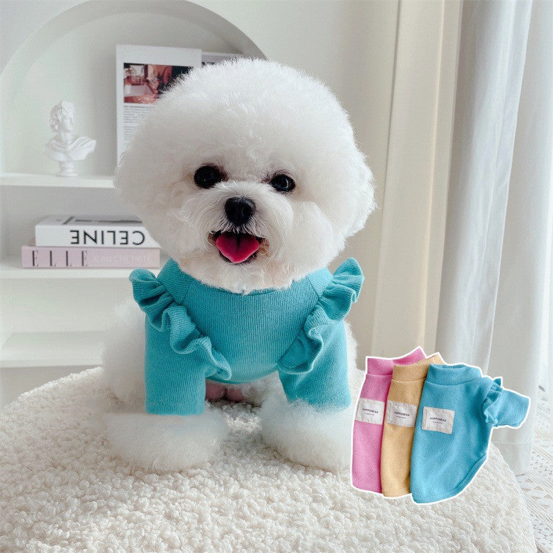 Camiseta para Perro Felicidad Estilo Princesa - Azul Rosa Amarillo