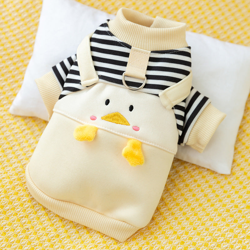 Couturier Dog Striped Sweater - Donald Duck Overalls