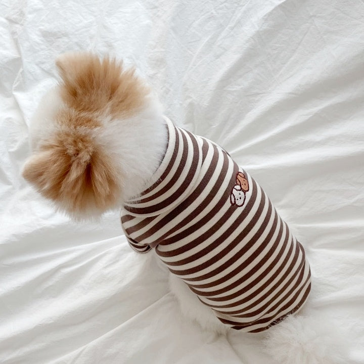 "Sunny Side" Striped Dog Shirt