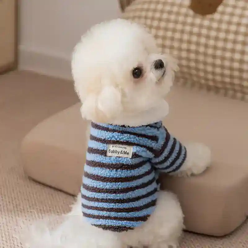 Maglione Tepore a Righe in Pile per Cani e Gatti by Dog Moda