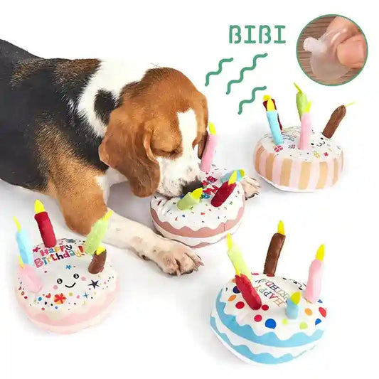 Gioco Torta Sonoro per Cani con Candeline - Peluche by Dog Moda
