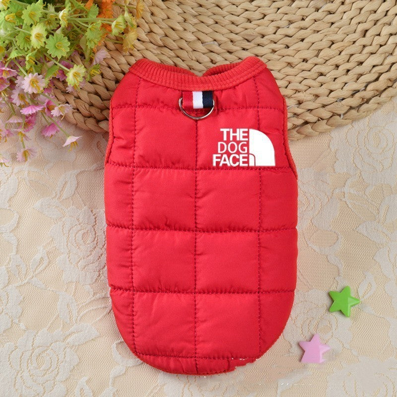 "The Dog Face" Sleeveless Dog Coat with Harness Ring
