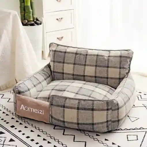 Caseta rectangular para perros - con respaldo elevado