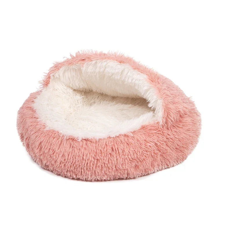 Cuccia Tonda Cani Gatti Pile Lungo Coperta Calda Inverno