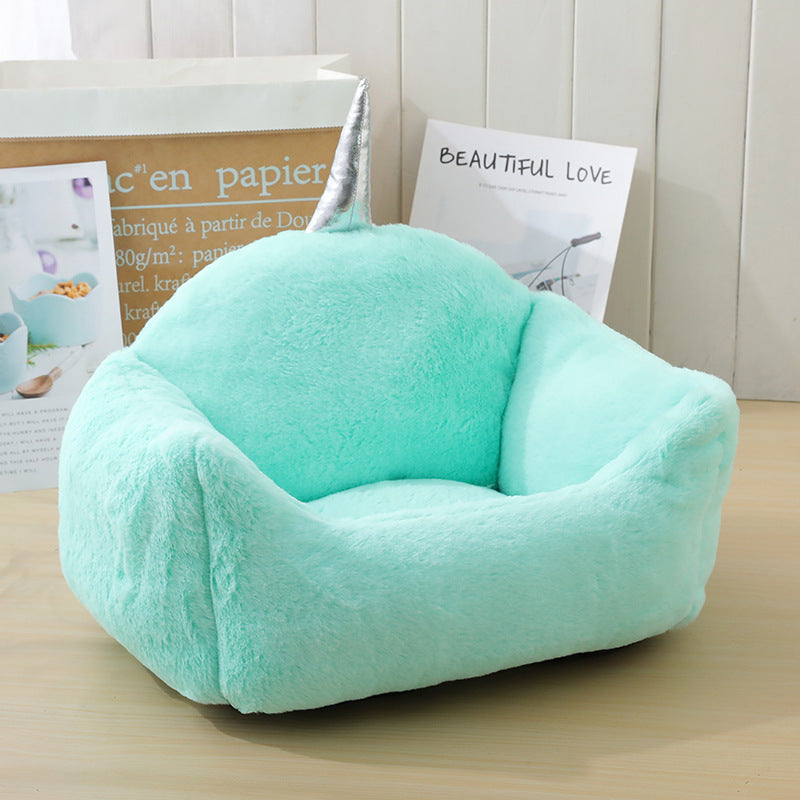 Cuccia Unicorno per Cani e Gatti - Morbido Pile Imbottito