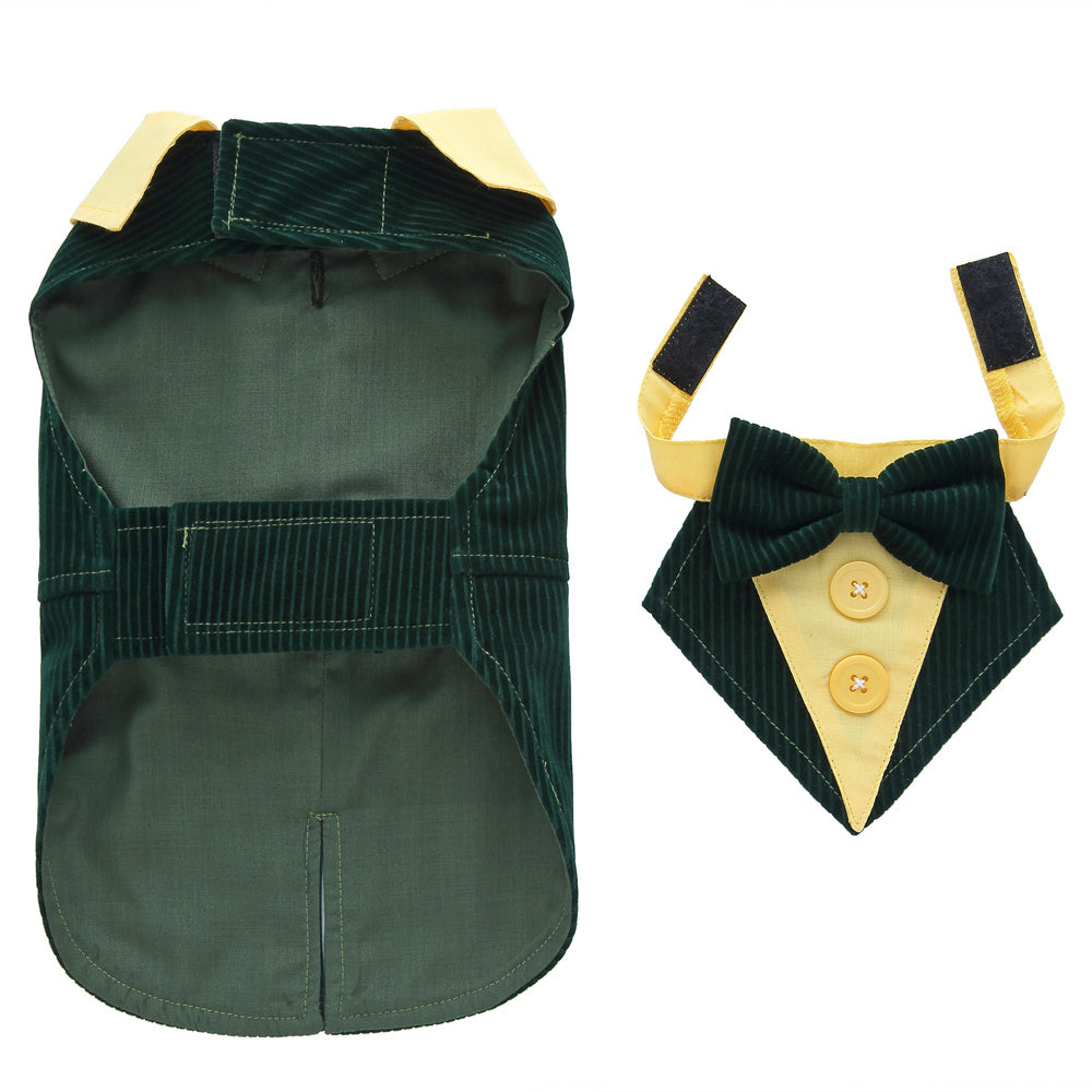 Corduroy or Solid Color Dog Tuxedos – Elegance for Weddings and Special Events