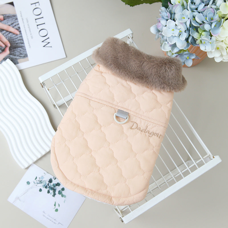 Sestriere Dadagou Dog Coat | Faux Fur Collar and Harness 