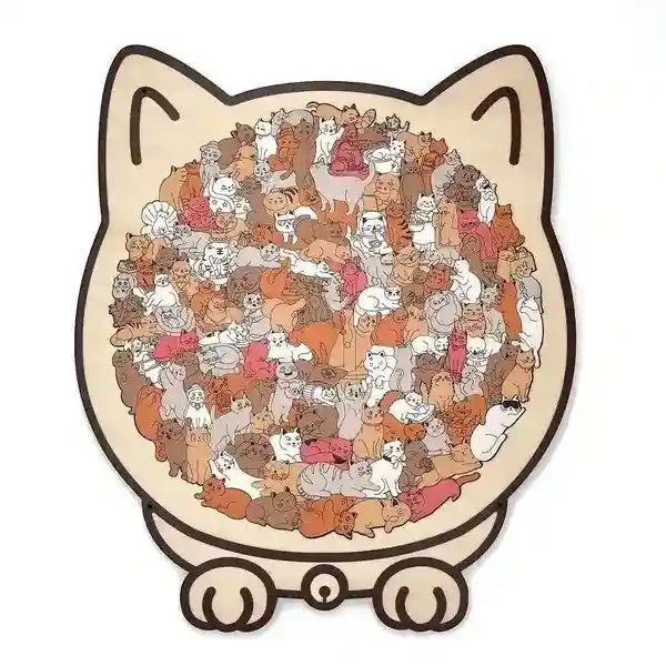 Puzzle in legno a forma di gatto Morandi 135 pezzi – Idea regalo originale per amanti dei gatti by null