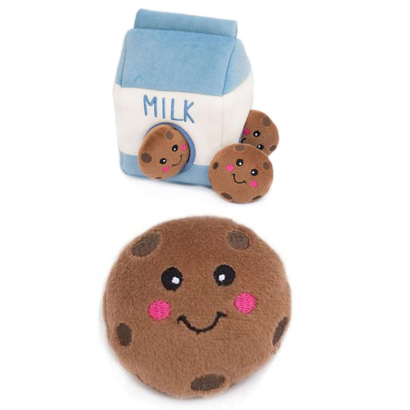 Interactive Plush Dog Toy – Milk Container with Cookies