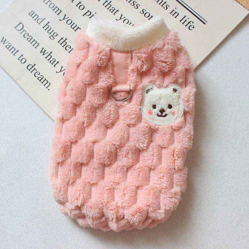 Maglia per Cani in Pile con Cappuccio - Stile Turtle e Orsetto