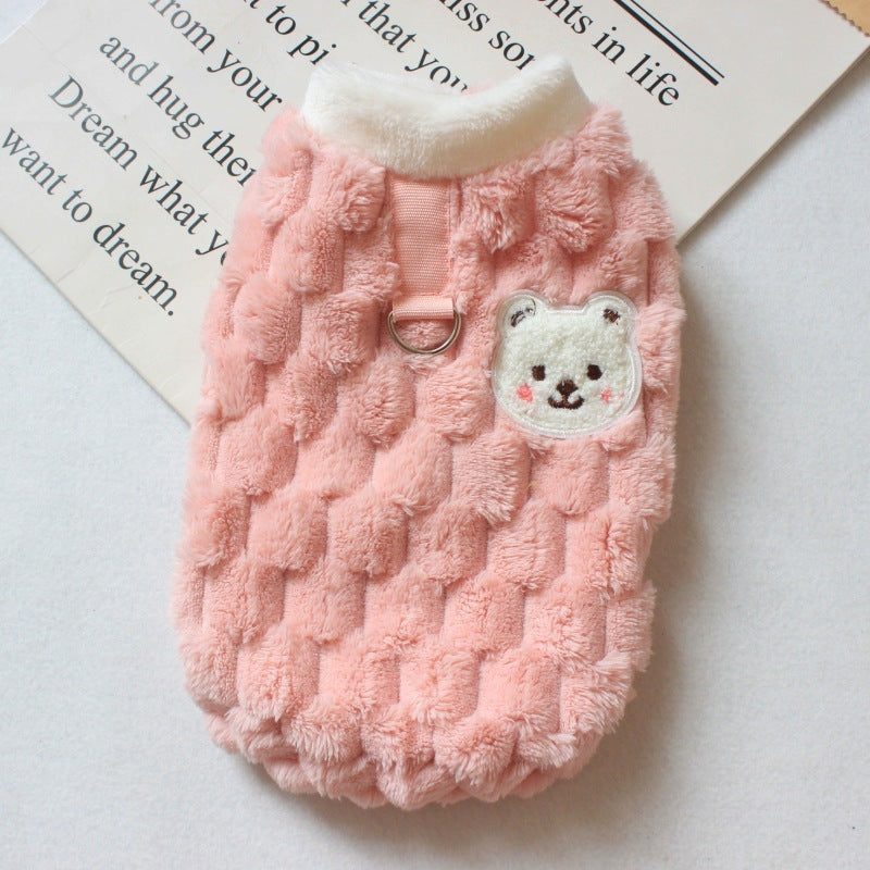 Maglia per Cani in Pile con Cappuccio - Stile Turtle e Orsetto