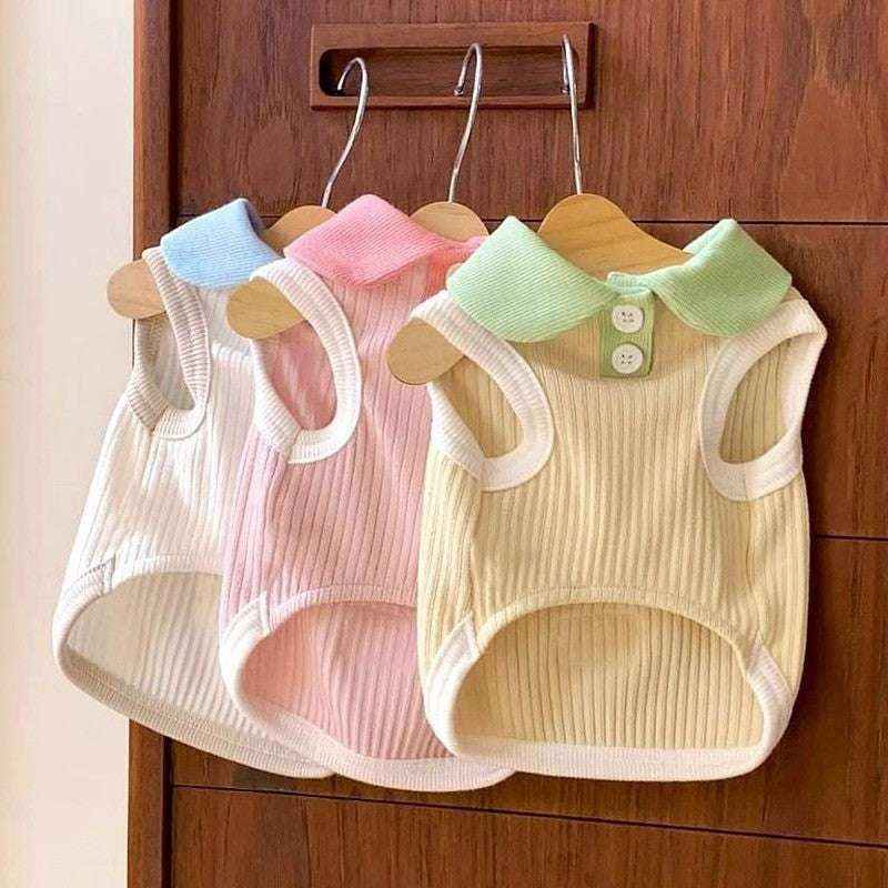 Maglia Polo per Cani Smanicata - Vestito Elegante con Bottoni