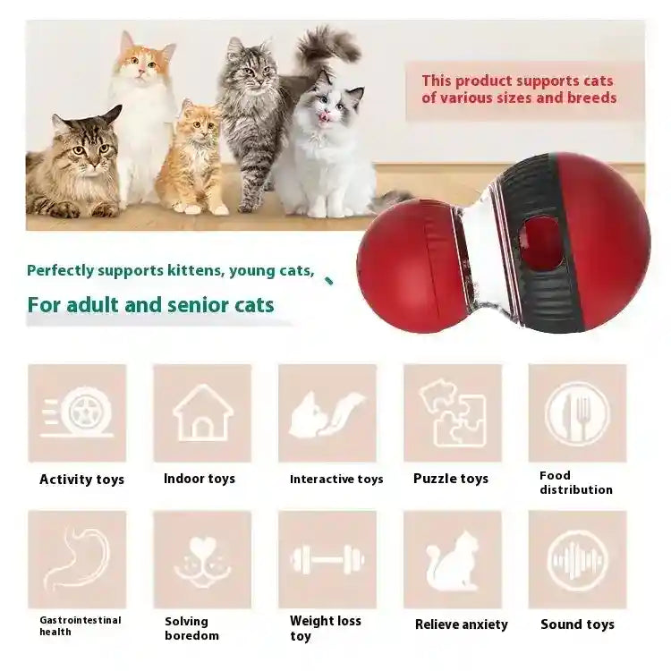 Juego dispensador de snacks para gatos - Pelota interactiva con sonido