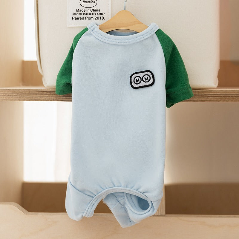 Tutina Fleece per Cani con Patch Cartoon - Pigiama Morbido