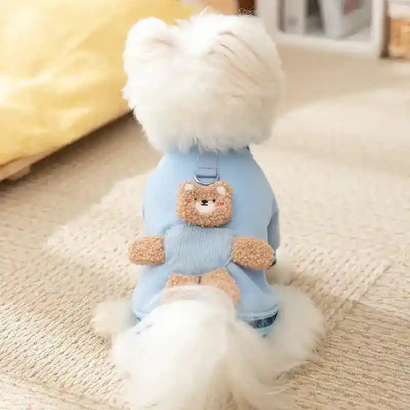 Maglia Orsetto per Cani - Ricamo 3D con Anello Pettorina by Dog Moda