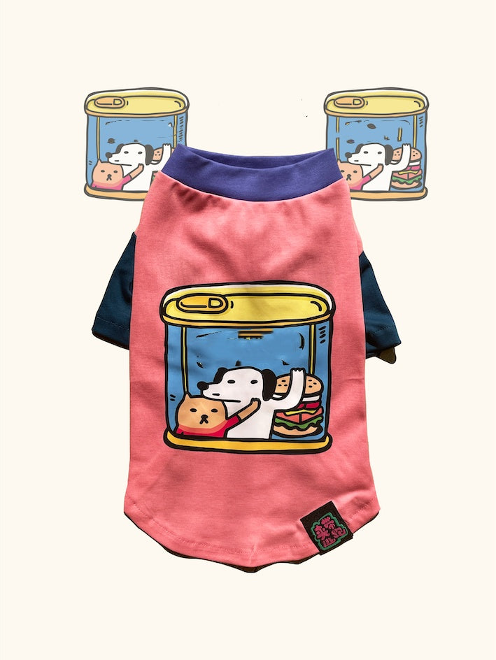 Hunde-T-Shirt Modell „Pon“ – Bunte Drucke und halbe Ärmel