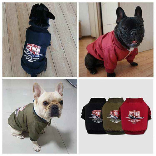 Cappotto per cani "Fly High" imbottito con pile e bottoni | DogModa by Dog Moda