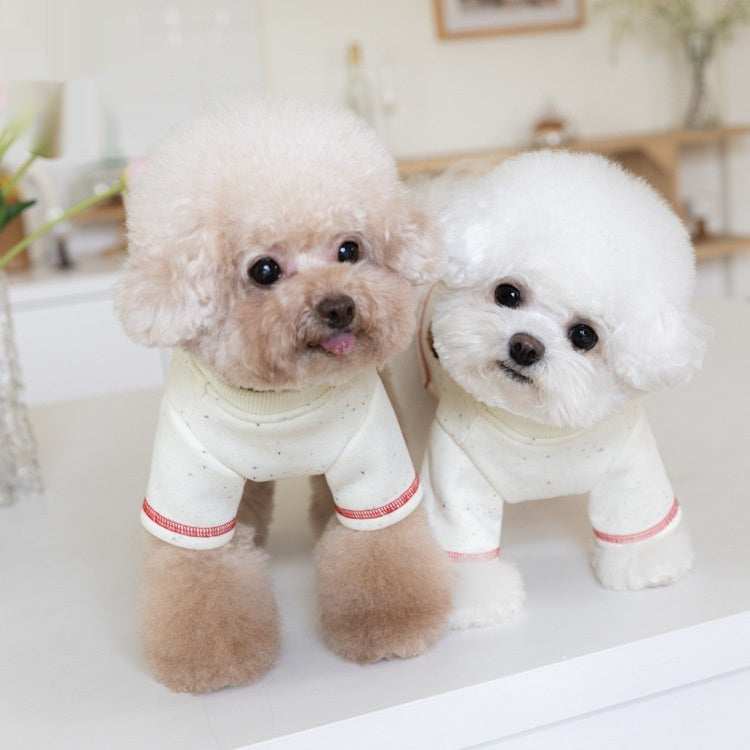 "Nicla" White Dog Sweater with Embroidery, Ideal for Small Sizes