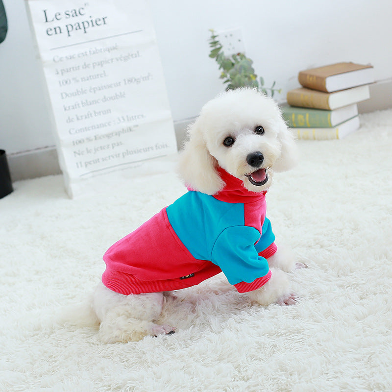Bicolor Dog Hoodie: Blue/Pink and Yellow/Black