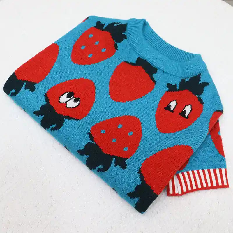 Maglione per Cani Fragola - Caldo e Divertente by Dog Moda