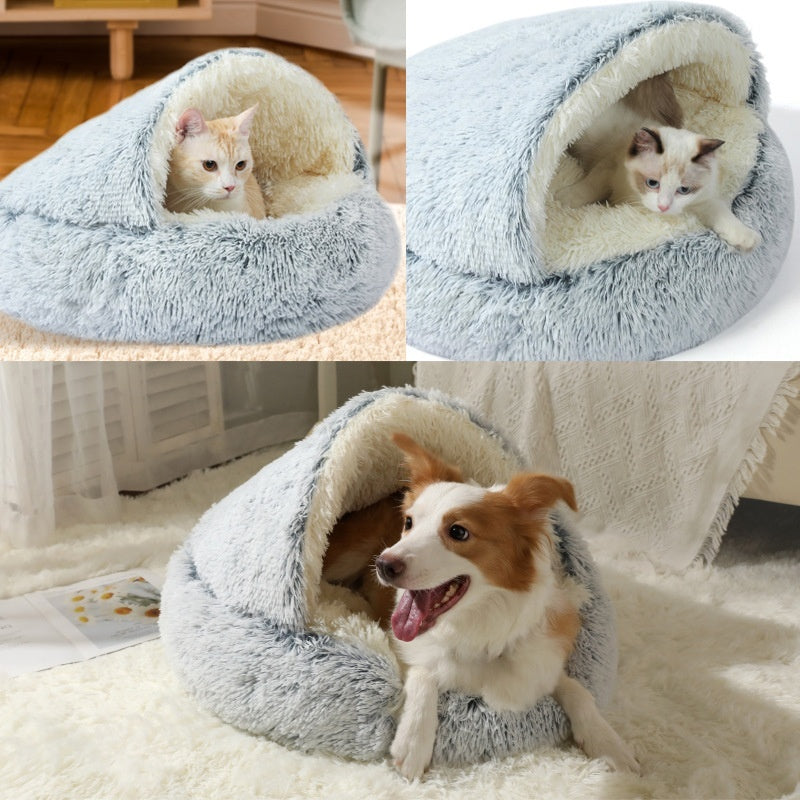 Cuccia Conchiglia Semi-Chiusa Gatti Cani Peluche 100cm