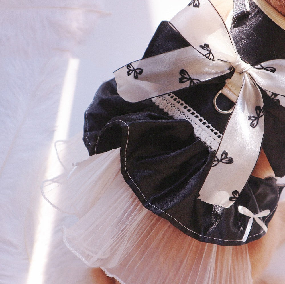 Cat Harness Dress "Glamour Kitty" - Elegant with Bow