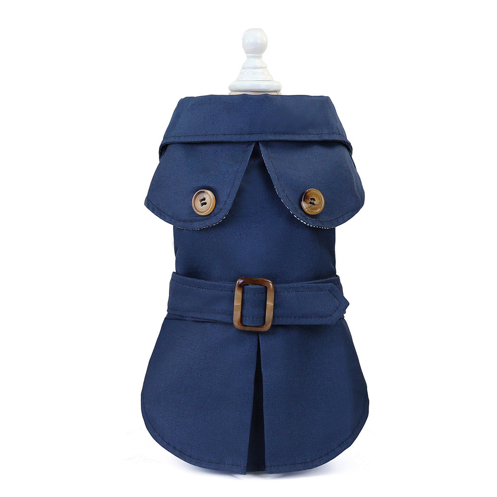 Cappotto leggero elegante per cani piccoli con bottoni e colletto
