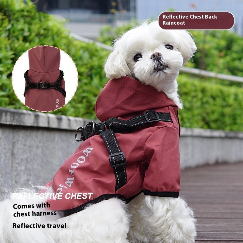 Impermeabile per Cani con Pettorina Integrata "WoofWoof" - Dog Moda