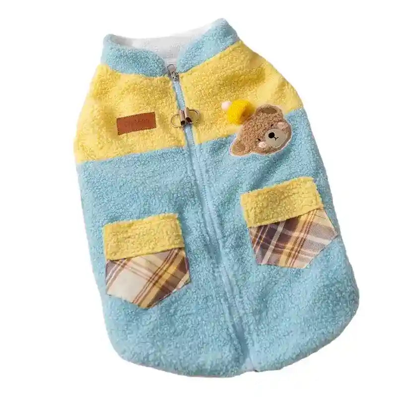 Cappotto Trapuntato Pile Cani con Orsetto Ricamato 3D by Dog Moda