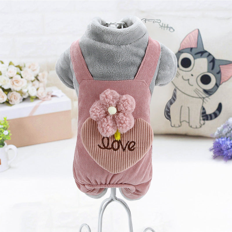 Bichon Dog Fleece Jumpsuit "Love" Model
