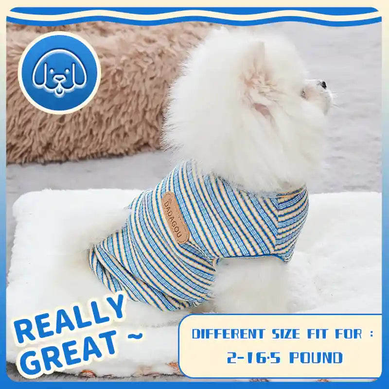 Maglia a Righe per Cani Dadagou - Fresca e Traspirante by Dog Moda