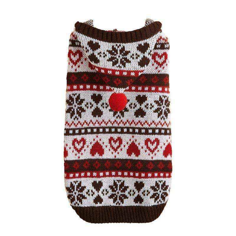 Maglione per Cani con Cappuccio e Ponpon | Fantasia Cuoricini by Dog Moda