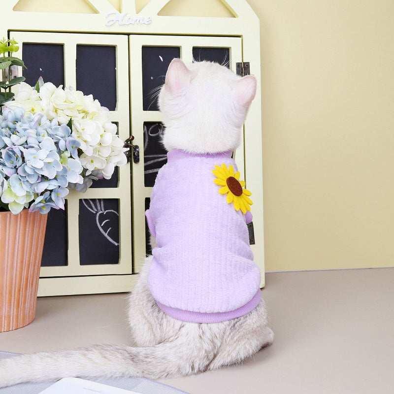 Maglietta Gatto Sunnyflower – Colori Pastello Traspiranti