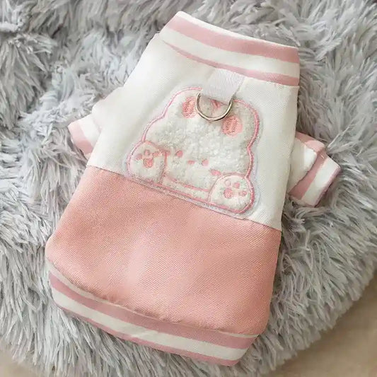 Giacca Coniglietto per Cani - Maglione Rosa con Ricamo by Dog Moda