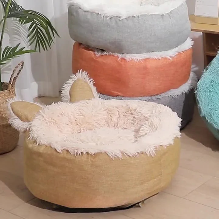 Cuccia Ears per Gatti - Morbida Tana Circolare con Orecchie